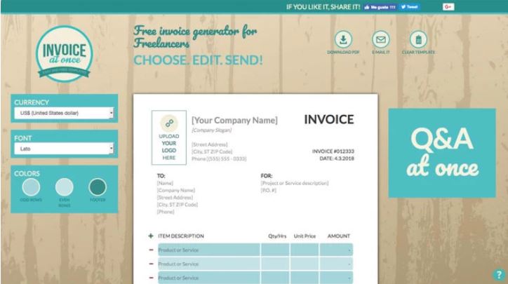Invoice at once Meilleurs générateur de factures gratuit en 2021