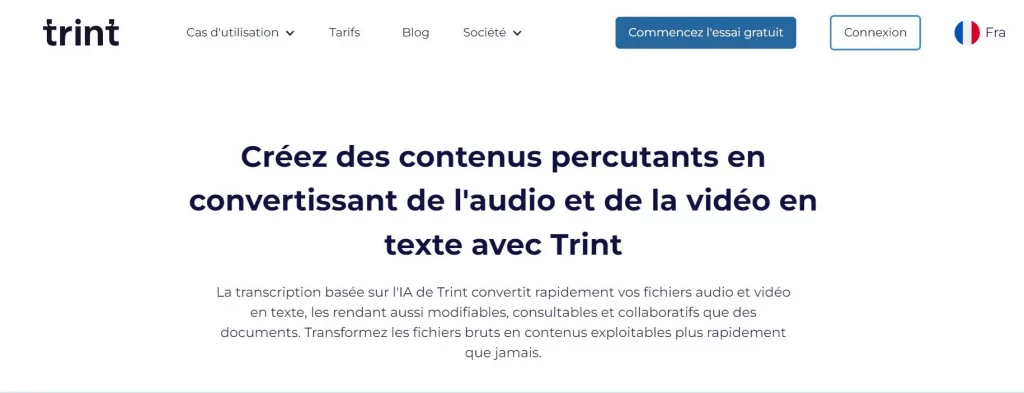 trint est un logiciel de transcription audio en texte